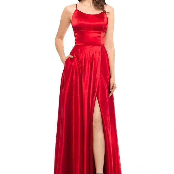 betsy and adam red dress & Women's Strapless Midi with Front Bow Detail Hidden Back Zipper, Red, 4 : Clothing, Shoes & Jewelry this gown features structured pleating Red Dress Betsy And Adam